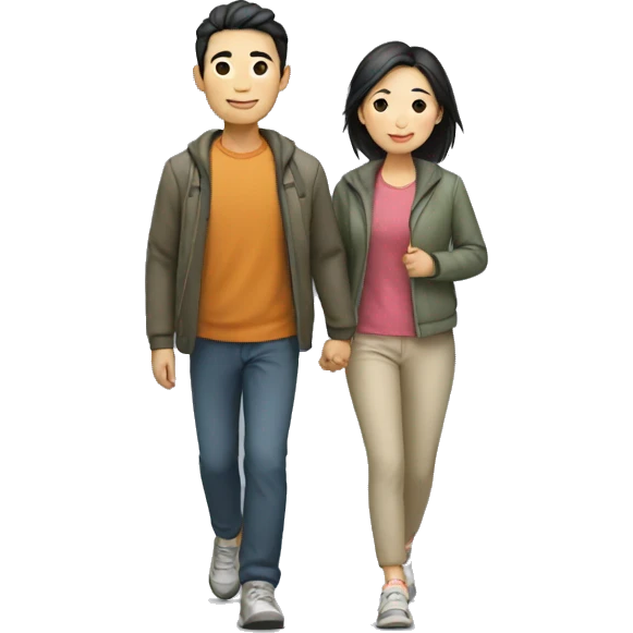 a Chinese couple taking a walk emoji