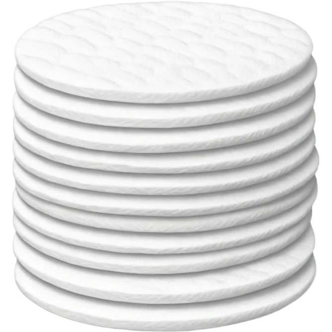 A long pile of 100 round flat thin cotton pads emoji