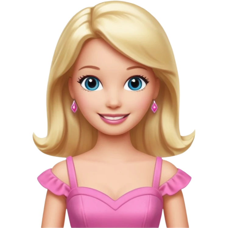 barbie wear pink dress emoji