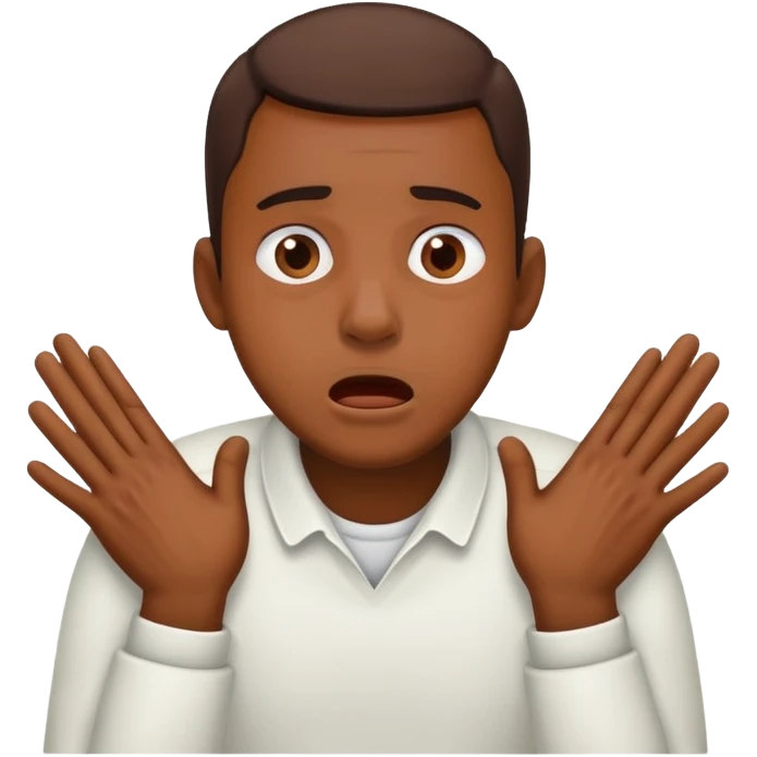 Man choking himself with his hands emoji