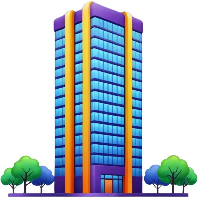 I want a 7 floors building with 7 colours. Starting with violet, indigo, blue, green, yellow, orange , red emoji