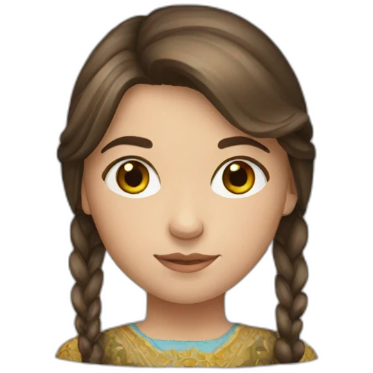 Ukrainian girl with brown hair emoji