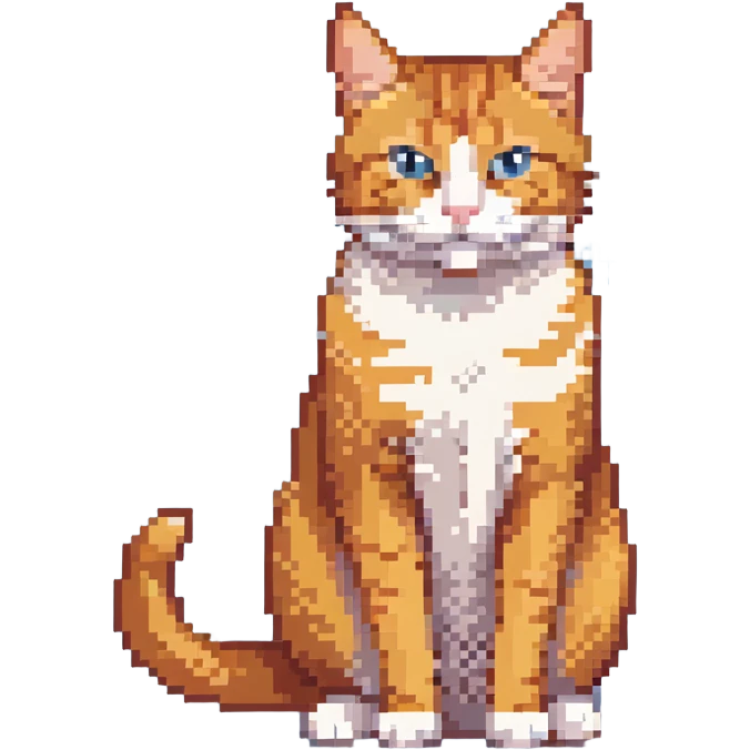 orange tabby cat sitting position, showing full body emoji