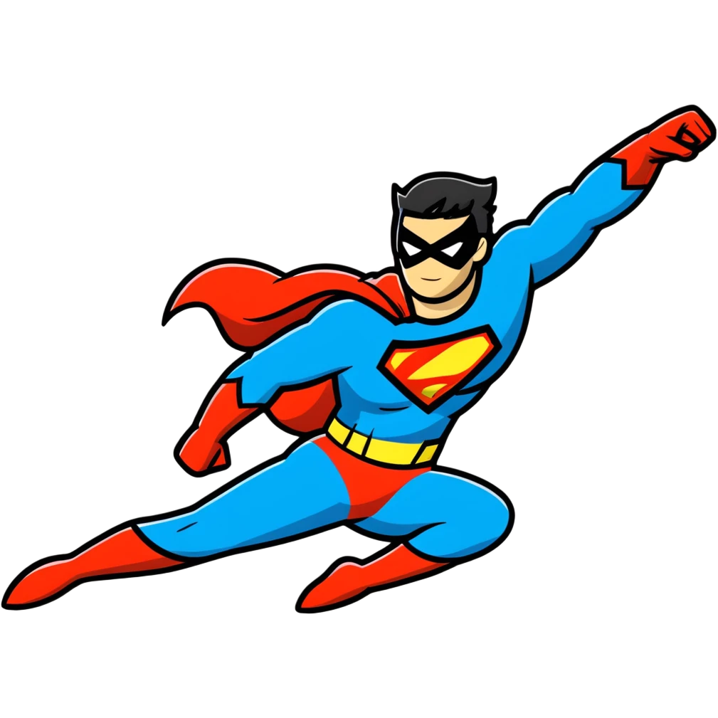 superhero flying emoji