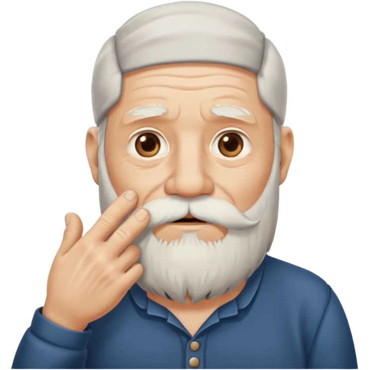 Old man stroking his beard with hand emoji