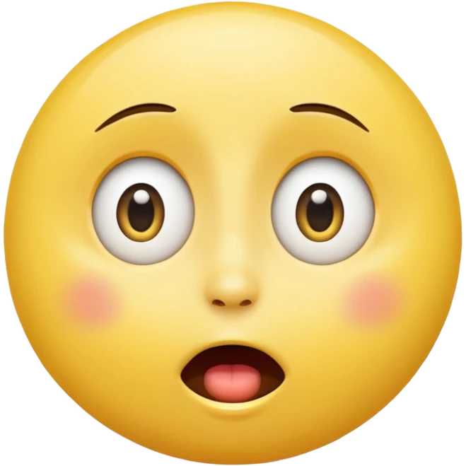 new moon with a surprised face, simple, expressive emoji
