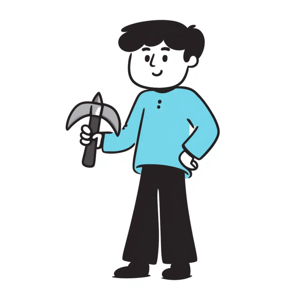 Minecraft Steve character in hand drawn doodle style emoji