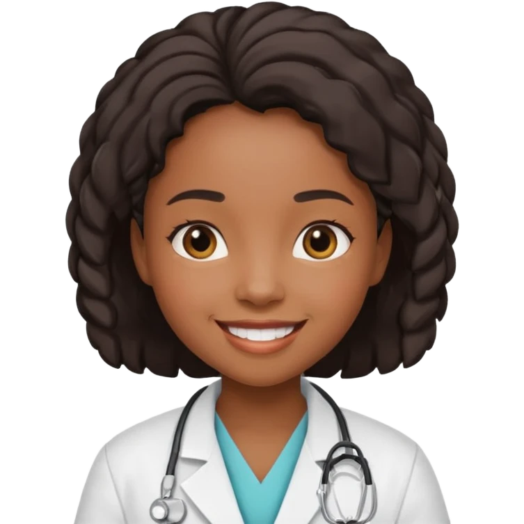black female child doctor emoji