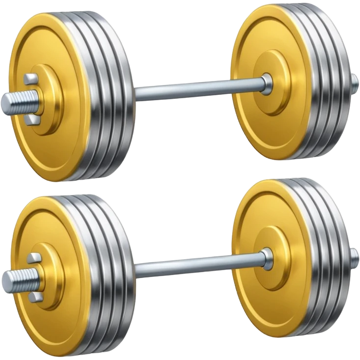 single barbell of silver color with same color plates emoji