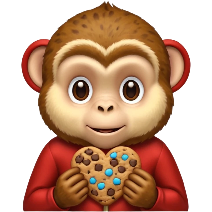 Fat monkey holding a cookie  emoji