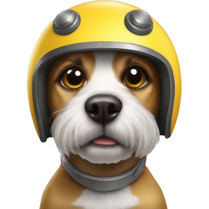 alien dog wearing helmet emoji