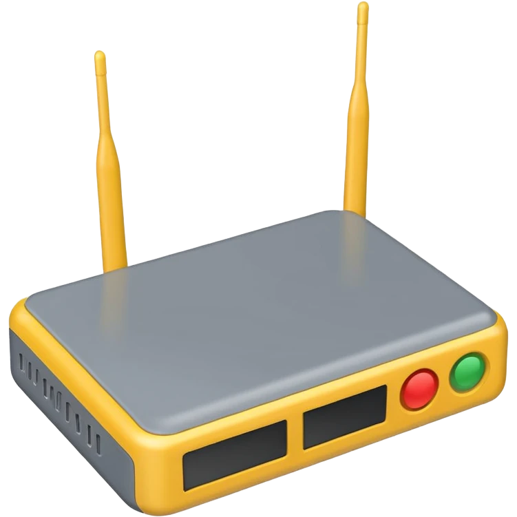 a real, highly realistic modem with antennas emoji