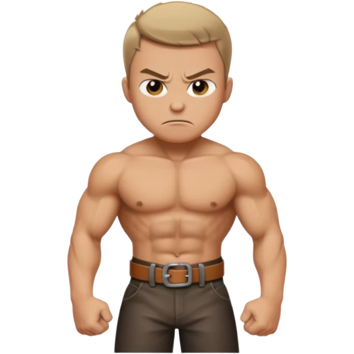 a angry man to the side slanging back and forth a belt emoji