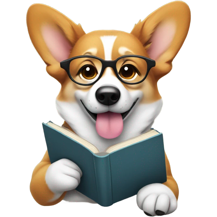 Smart corgi emoji