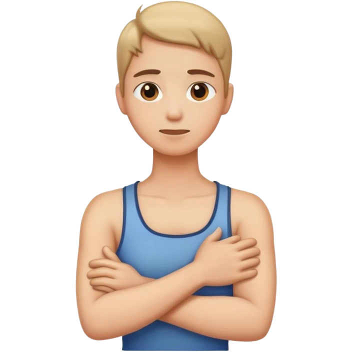 arms crossed holding neck emoji