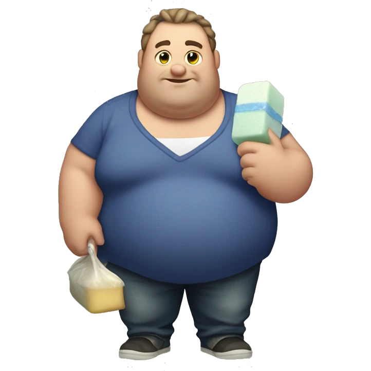 fat guy holding a bar of soap emoji