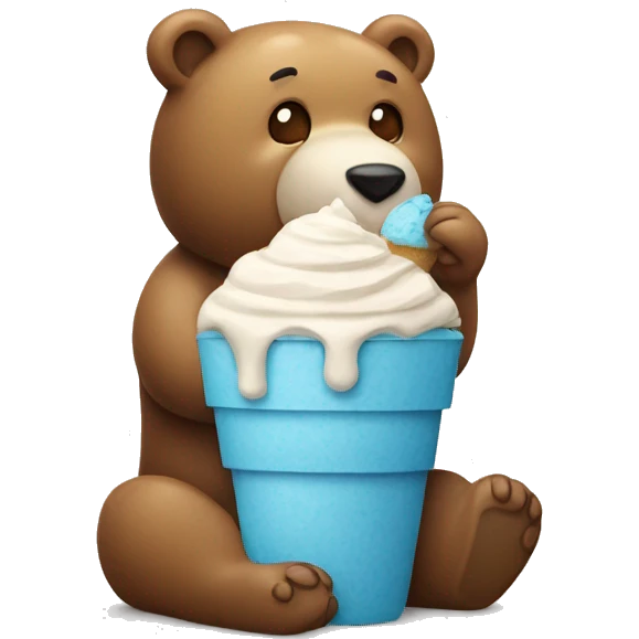 Un oso sentado con un helado emoji