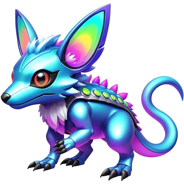  exotic tropical cyber-Protogen-Fakémon-Pokémon-Vernid-creature emoji
