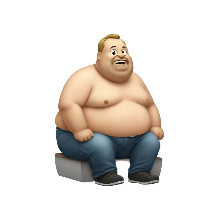 Fat man eating emoji