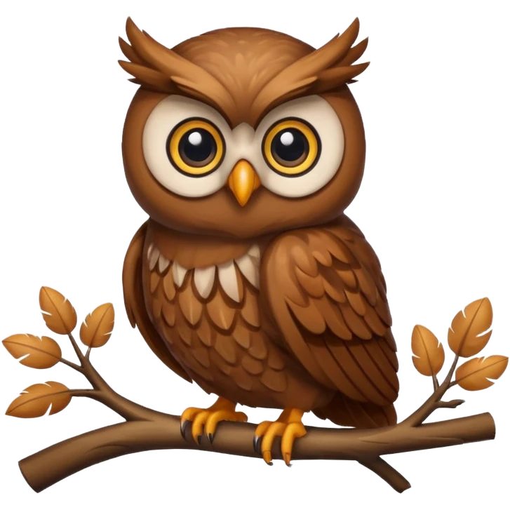 wise owl with big eyes emoji