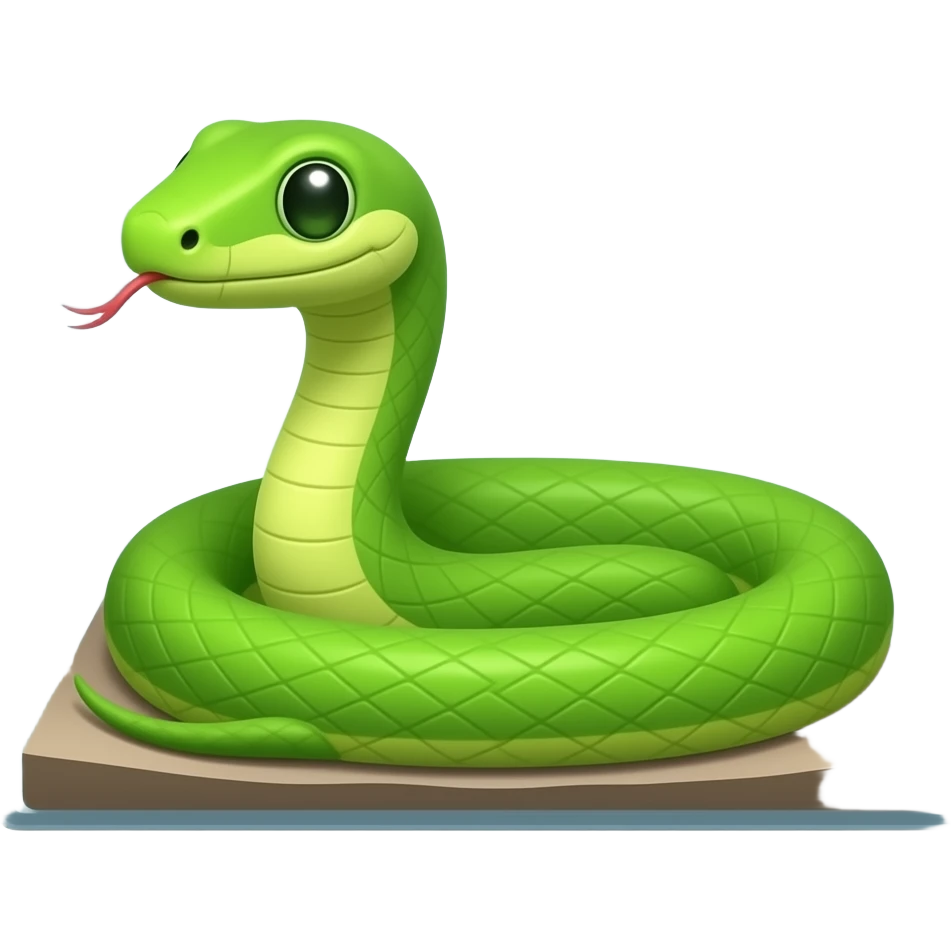 serpiente verde en terrario cuadrado emoji