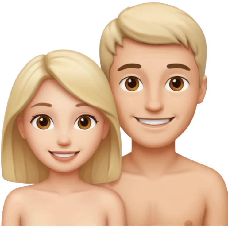 smiley d'un homme et une femme nus cote à cote emoji