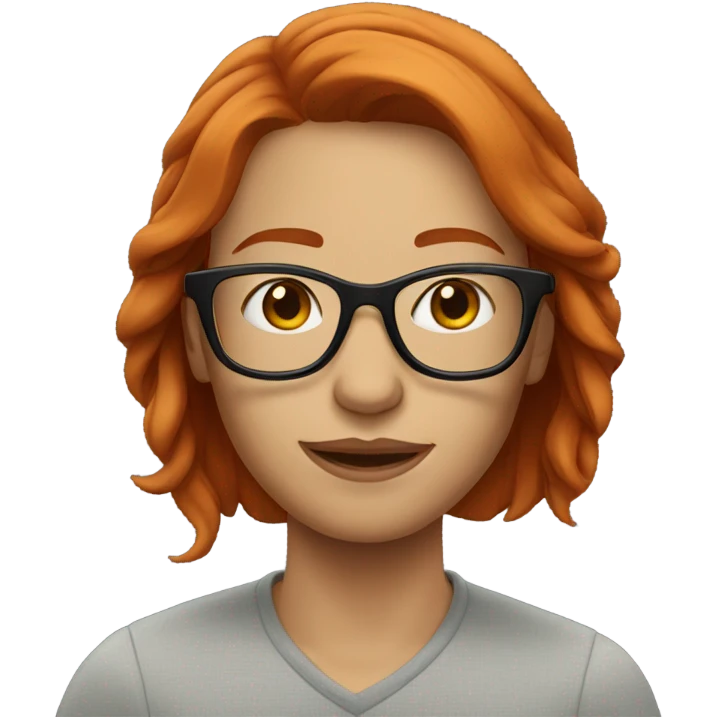 Red head with clear glasses emoji