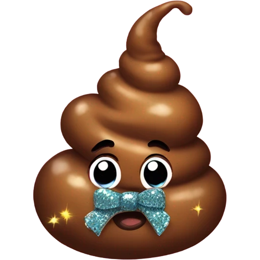 Poop with glitter and bow emoji