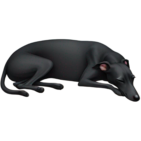 Black greyhound sleeping curled up emoji