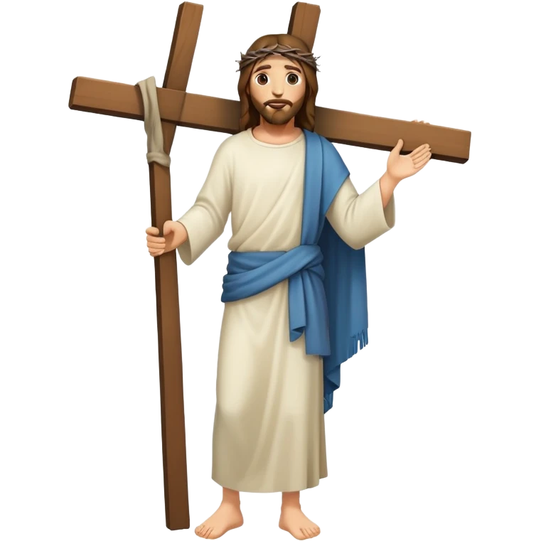 Jesus carrying the cross, fullbody view emoji