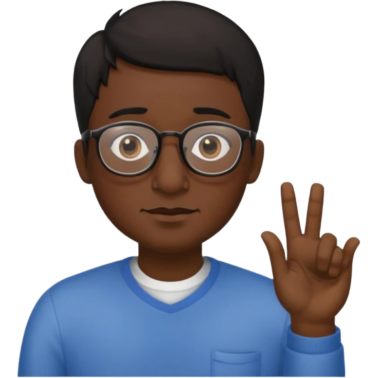 Emoli hombre con lentes poco cabello negro y nariz grande emoji