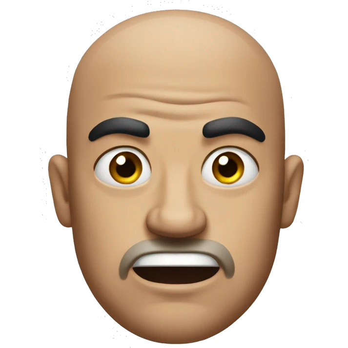 angry bald man with big frown lines emoji