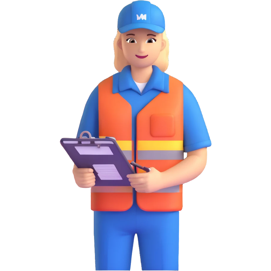 freight forwarding agent with clipboard and shipping containers emoji