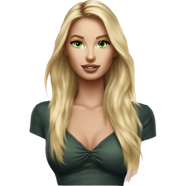 Realistic victoria secret model blonde green eyes  emoji