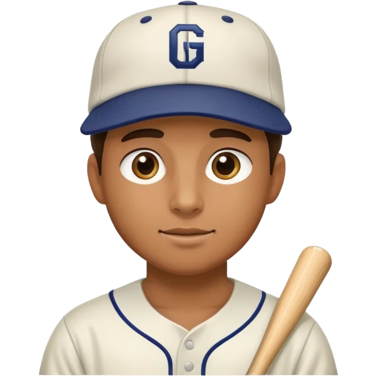 Discussed baseball player with a hat that says gb on it emoji