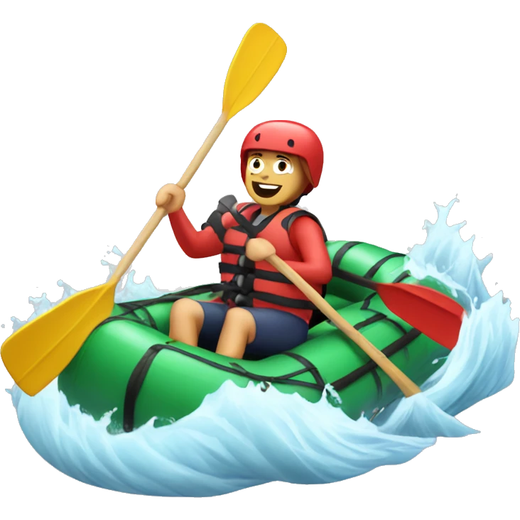 White water rafting on salami  emoji