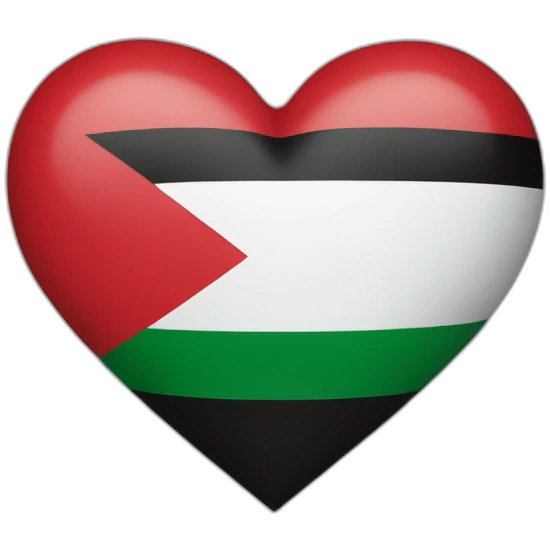 palestine flag using heart emoji