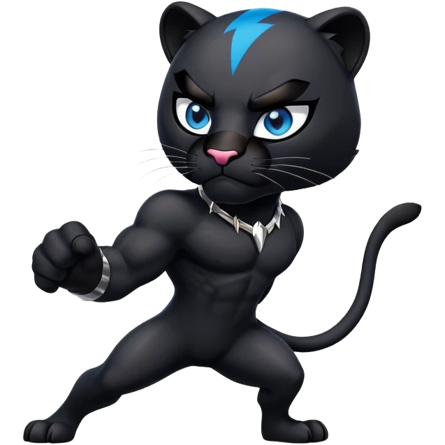 Panther with one blue eye one brown eye  attacking a TikTok logo with the caption LordDapper back up  emoji
