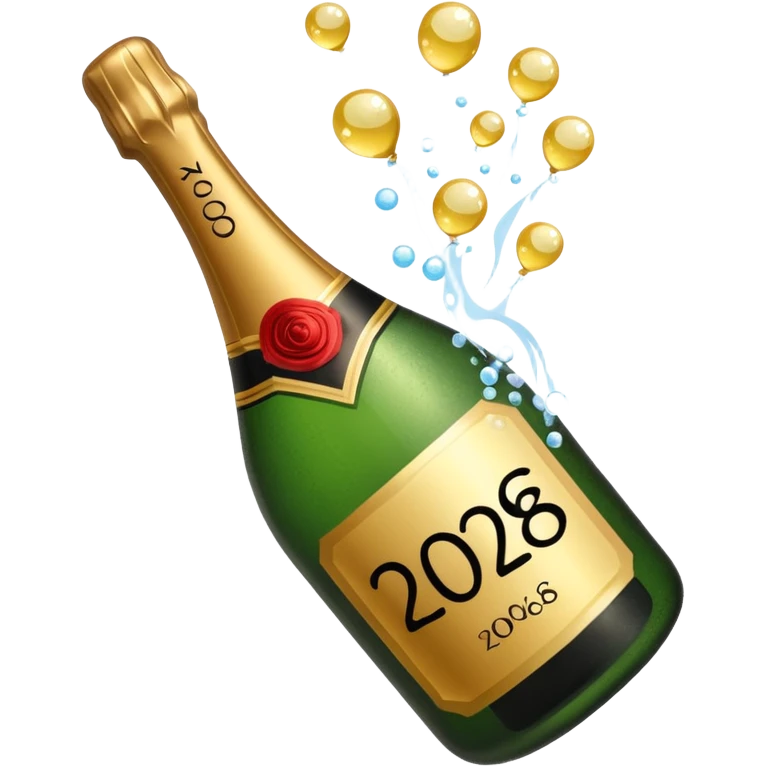 the number 2026 with champagne emoji
