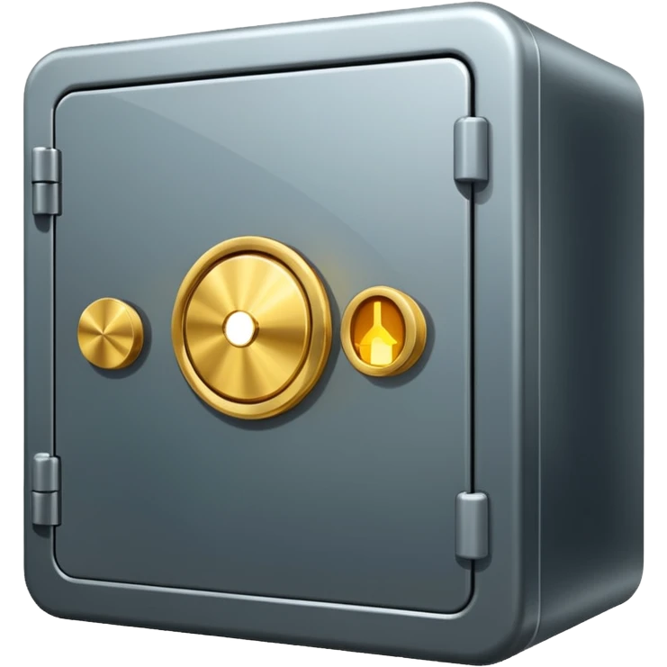 A safe is slightly open and gold is peeking out from inside. emoji