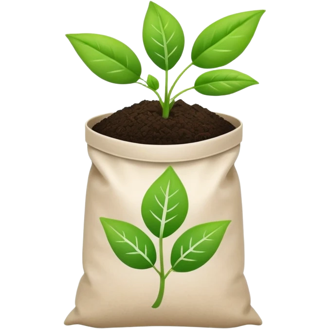 fertilizer bag with plant symbol emoji