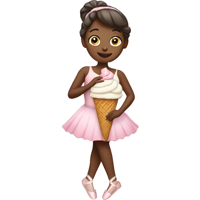 Ballerina holding ice cream emoji