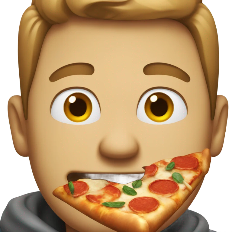 Man eating pizza  emoji