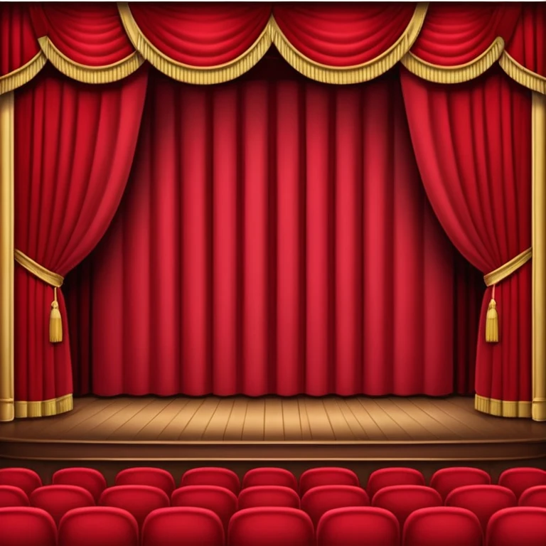 An emoji of a empty theatre stage with red curtains simple emoji