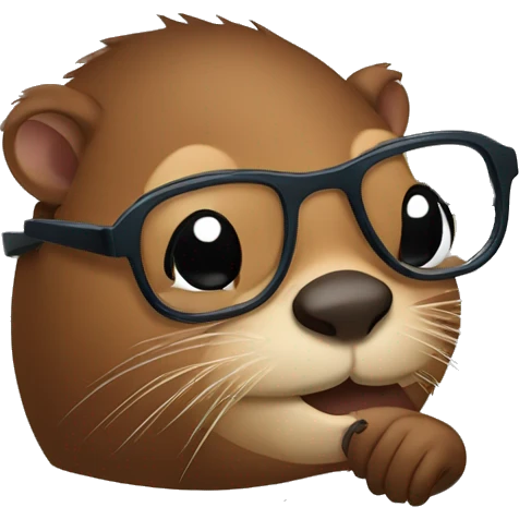 "An eyeglass-wearing beaver scratching its butt." emoji