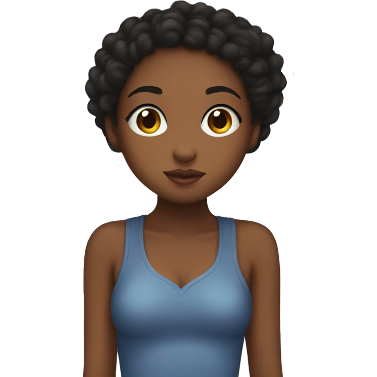 Mixed girl kissing black girl emoji