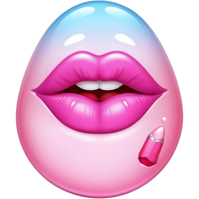 vaso con beso rosado emoji