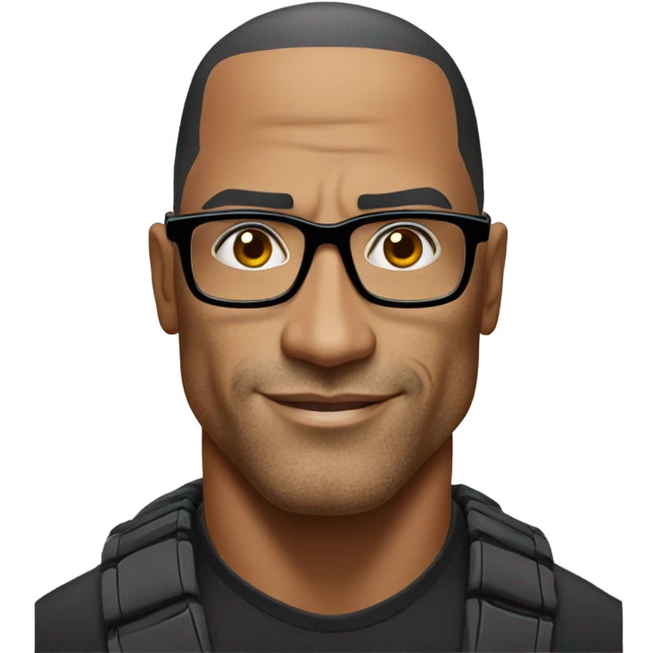 the rock with glasses emoji