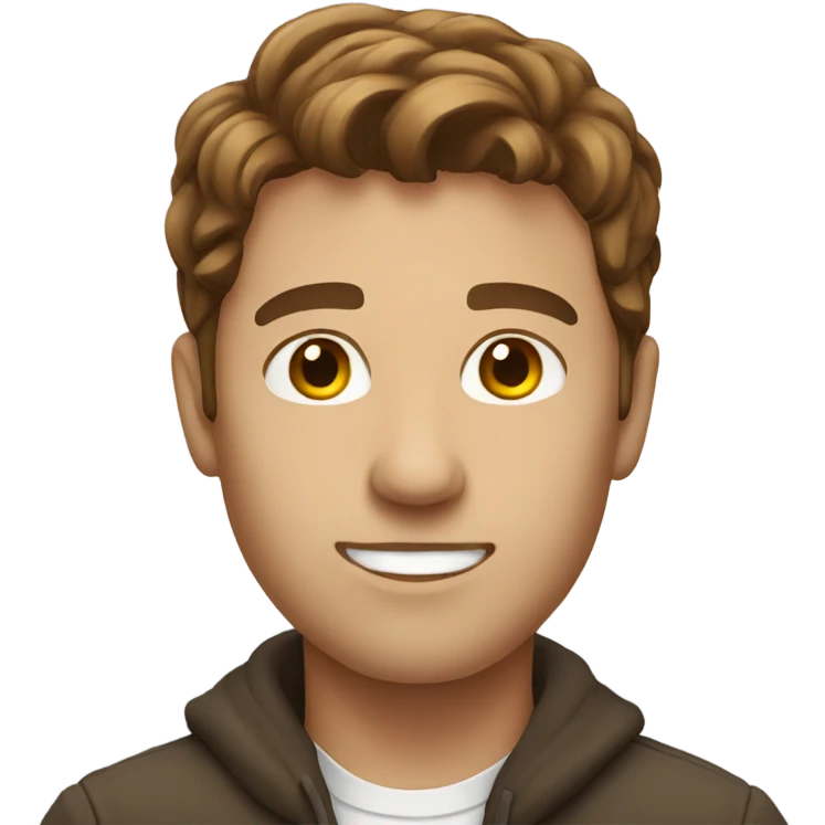male portrait with brown hair emoji