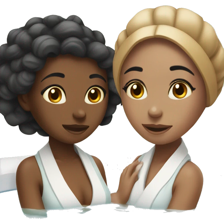 Two girls in a spa day emoji